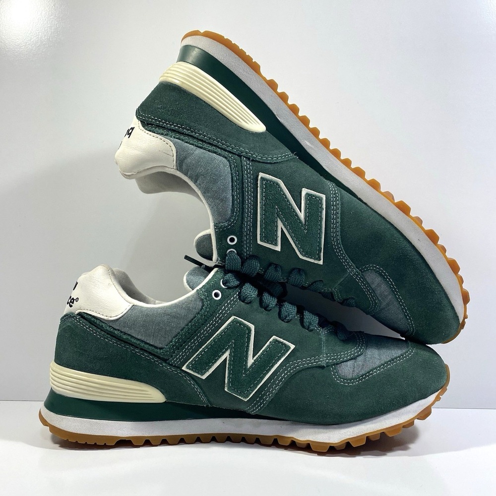 New Balance 574 Mens Size 10 Classic Green Heather Green Off White Gum ML574WCR - Picture 5 of 10
